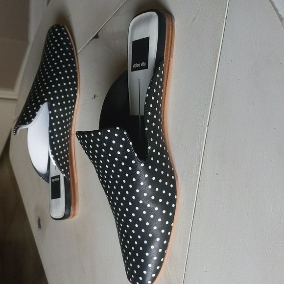 Like New Leather Dolce Vita Brie Polka Dot Mules - Picture 9 of 12